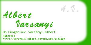 albert varsanyi business card